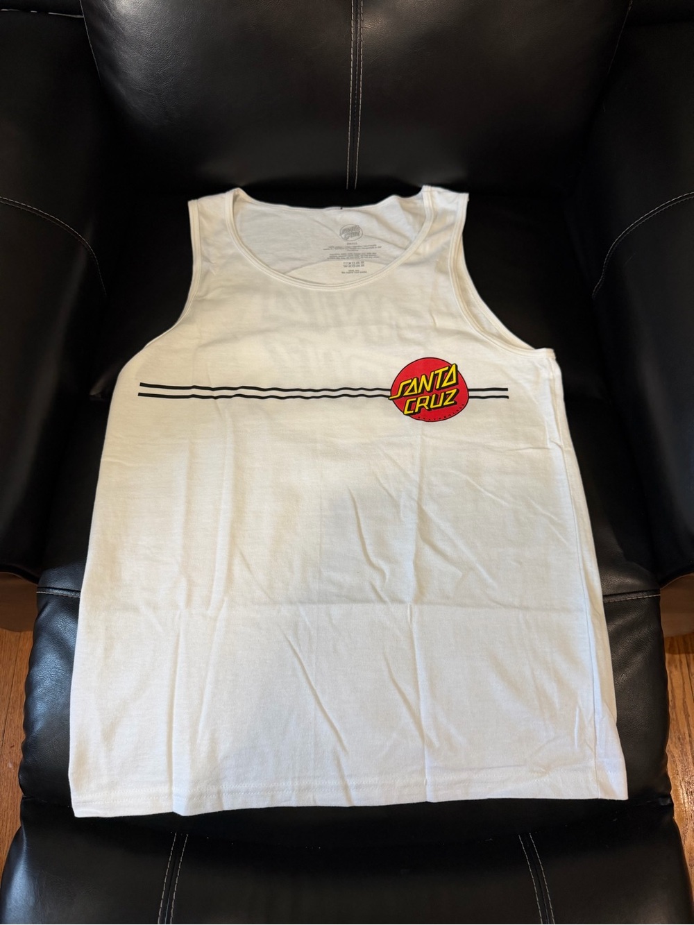 Santa Cruz Skateboards White Tank with Red & Yellow Logo